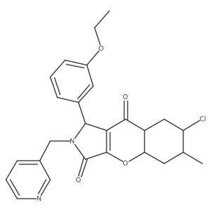 7-chloro-1-(3-ethoxyphenyl)-6-methyl-2-(pyridin-3-ylmethyl)-4a,5,6,7,8,8a-hexahydro-1H-chromeno[2,3-c]pyrrole-3,9-dione Structure
