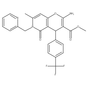 methyl 2-amino-7-methyl-5-oxo-6-[(pyridin-2-yl)methyl]-4-[4-(trifluoromethyl)phenyl]-4H,5H,6H-pyrano[3,2-c]pyridine-3-carboxylate Structure