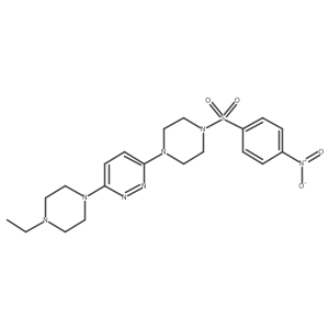 3-(4-Ethylpiperazin-1-yl)-6-(4-((4-nitrophenyl)sulfonyl)piperazin-1-yl)pyridazine Structure