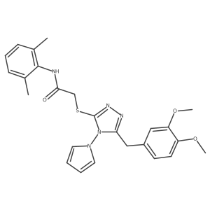 2-((5-(3,4-dimethoxybenzyl)-4-(1H-pyrrol-1-yl)-4H-1,2,4-triazol-3-yl)thio)-N-(2,6-dimethylphenyl)acetamide Structure