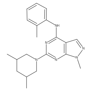 6-(3,5-dimethylpiperidin-1-yl)-1-methyl-N-(o-tolyl)-1H-pyrazolo[3,4-d]pyrimidin-4-amine结构式