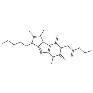 ethyl 2-(8-(3-methoxypropyl)-1,6,7-trimethyl-2,4-dioxo-1H-imidazo[2,1-f]purin-3(2H,4H,8H)-yl)acetate结构式