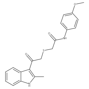 N-(4-methoxyphenyl)-2-{[2-(2-methyl-1H-indol-3-yl)-2-oxoethyl]sulfanyl}acetamide结构式