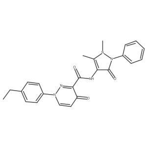 N-(1,5-dimethyl-3-oxo-2-phenyl-2,3-dihydro-1H-pyrazol-4-yl)-1-(4-ethylphenyl)-4-oxo-1,4-dihydropyridazine-3-carboxamide Structure