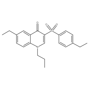 6-ethyl-3-((4-ethylphenyl)sulfonyl)-1-propylquinolin-4(1H)-one结构式