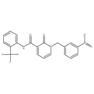 1-(3-nitrobenzyl)-2-oxo-N-(2-(trifluoromethyl)phenyl)-1,2-dihydropyridine-3-carboxamide结构式
