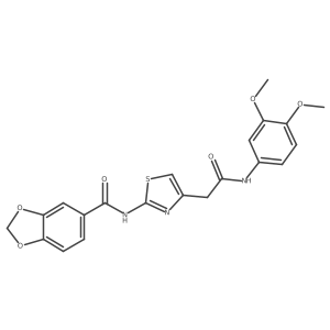 N-(4-(2-((3,4-dimethoxyphenyl)amino)-2-oxoethyl)thiazol-2-yl)benzo[d][1,3]dioxole-5-carboxamide结构式