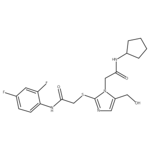 N-cyclopentyl-2-(2-((2-((2,4-difluorophenyl)amino)-2-oxoethyl)thio)-5-(hydroxymethyl)-1H-imidazol-1-yl)acetamide Structure
