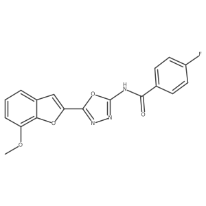4-fluoro-N-(5-(7-methoxybenzofuran-2-yl)-1,3,4-oxadiazol-2-yl)benzamide Structure