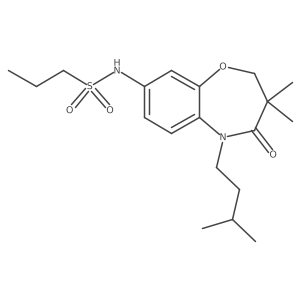 N-(5-isopentyl-3,3-dimethyl-4-oxo-2,3,4,5-tetrahydrobenzo[b][1,4]oxazepin-8-yl)propane-1-sulfonamide结构式