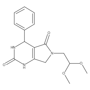 6-(2,2-dimethoxyethyl)-4-phenyl-3,4,6,7-tetrahydro-1H-pyrrolo[3,4-d]pyrimidine-2,5-dione Structure