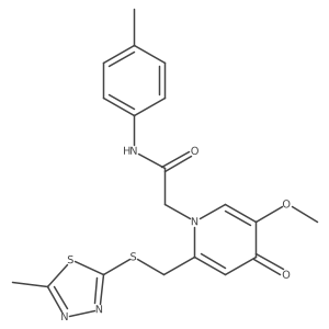 2-(5-methoxy-2-(((5-methyl-1,3,4-thiadiazol-2-yl)thio)methyl)-4-oxopyridin-1(4H)-yl)-N-(p-tolyl)acetamide结构式