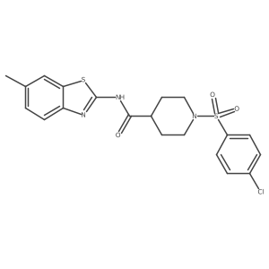 1-((4-chlorophenyl)sulfonyl)-N-(6-methylbenzo[d]thiazol-2-yl)piperidine-4-carboxamide Structure