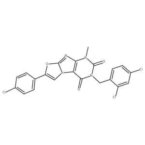7-(4-chlorophenyl)-3-(2,4-dichlorobenzyl)-1-methyloxazolo[2,3-f]purine-2,4(1H,3H)-dione Structure
