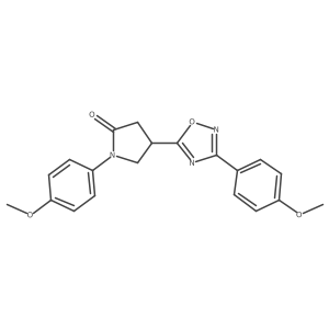 1-(4-Methoxyphenyl)-4-[3-(4-methoxyphenyl)-1,2,4-oxadiazol-5-yl]pyrrolidin-2-one结构式