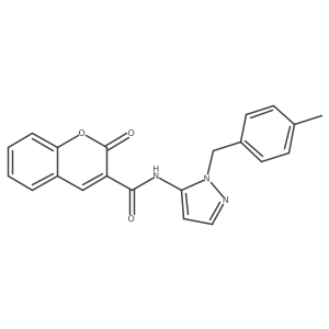 N-[1-(4-methylbenzyl)-1H-pyrazol-5-yl]-2-oxo-2H-chromene-3-carboxamide结构式