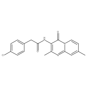 2-(4-chlorophenyl)-N-(2,8-dimethyl-4-oxo-4H-pyrido[1,2-a]pyrimidin-3-yl)acetamide结构式