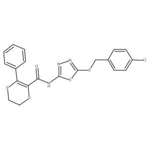 N-{5-[(4-chlorobenzyl)sulfanyl]-1,3,4-thiadiazol-2-yl}-3-phenyl-5,6-dihydro-1,4-oxathiine-2-carboxamide Structure