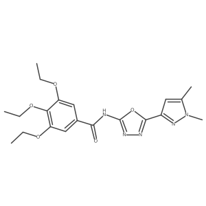 N-[5-(1,5-dimethyl-1H-pyrazol-3-yl)-1,3,4-oxadiazol-2-yl]-3,4,5-triethoxybenzamide结构式