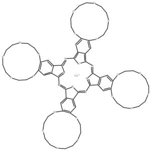 Copper;7,10,13,16,19,29,32,35,38,41,51,54,57,60,63,73,76,79,82,85-icosaoxa-2,24,46,68,89,91-hexaza-90,92-diazanidatridecacyclo[67.19.1.13,23.125,45.147,67.04,22.06,20.026,44.028,42.048,66.050,64.070,88.072,86]dononaconta-1,3,5,20,22,24,26,28(42),43,45(91),46,48,50(64),65,67,69(89),70,72(86),87-nonadecaene结构式