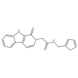 N-[(furan-2-yl)methyl]-2-{4-oxo-3H,4H,5H-pyrimido[5,4-b]indol-3-yl}acetamide结构式