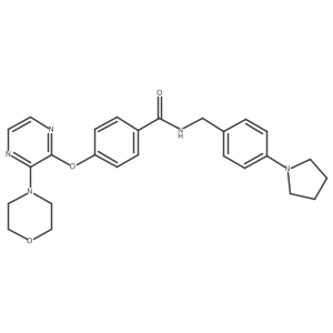 4-{[3-(morpholin-4-yl)pyrazin-2-yl]oxy}-N-[4-(pyrrolidin-1-yl)benzyl]benzamide Structure