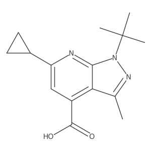 1-tert-butyl-6-cyclopropyl-3-methyl-1H-pyrazolo[3,4-b]pyridine-4-carboxylic acid Structure