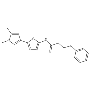 N-[5-(1,5-dimethyl-1H-pyrazol-3-yl)-1,3,4-oxadiazol-2-yl]-3-(phenylsulfanyl)propanamide结构式
