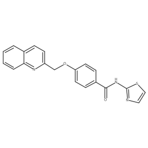 4-(quinolin-2-ylmethoxy)-N-(thiazol-2-yl)benzamide结构式