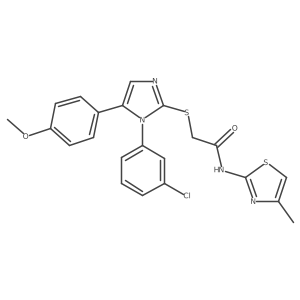 2-((1-(3-chlorophenyl)-5-(4-methoxyphenyl)-1H-imidazol-2-yl)thio)-N-(4-methylthiazol-2-yl)acetamide Structure