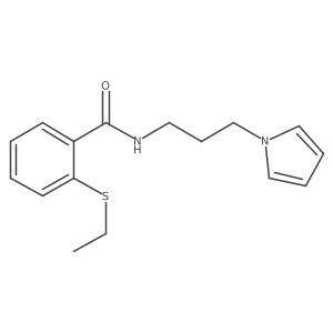 N-(3-(1H-pyrrol-1-yl)propyl)-2-(ethylthio)benzamide Structure