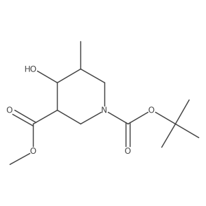 1-O-tert-butyl 3-O-methyl 4-hydroxy-5-methylpiperidine-1,3-dicarboxylate结构式