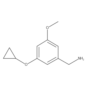 (3-Cyclopropoxy-5-methoxyphenyl)methanamine结构式