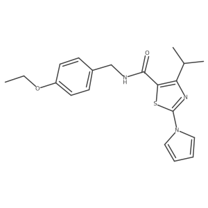 N-[(4-ethoxyphenyl)methyl]-4-(propan-2-yl)-2-(1H-pyrrol-1-yl)-1,3-thiazole-5-carboxamide结构式