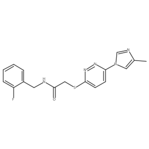 N-(2-fluorobenzyl)-2-((6-(4-methyl-1H-imidazol-1-yl)pyridazin-3-yl)thio)acetamide结构式