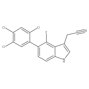 4-Fluoro-5-(2,4,5-trichlorophenyl)indole-3-acetonitrile Structure