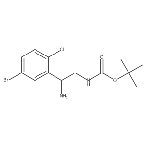 tert-butyl N-[2-amino-2-(5-bromo-2-chlorophenyl)ethyl]carbamate Structure
