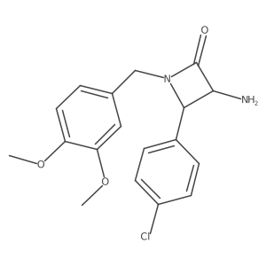 3-Amino-4-(4-chlorophenyl)-1-(3,4-dimethoxybenzyl)azetidin-2-one Structure