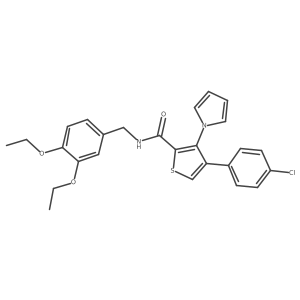 4-(4-chlorophenyl)-N-(3,4-diethoxybenzyl)-3-(1H-pyrrol-1-yl)thiophene-2-carboxamide结构式