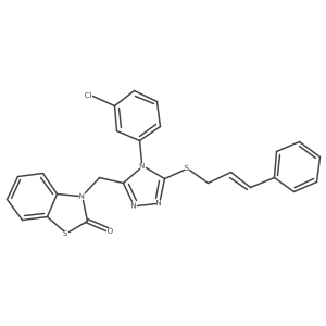 (E)-3-((4-(3-chlorophenyl)-5-(cinnamylthio)-4H-1,2,4-triazol-3-yl)methyl)benzo[d]thiazol-2(3H)-one Structure