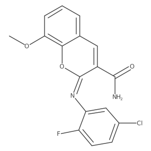 (2Z)-2-[(5-chloro-2-fluorophenyl)imino]-8-methoxy-2H-chromene-3-carboxamide Structure