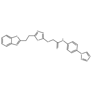 N-(4-(1H-tetrazol-1-yl)phenyl)-2-((5-(2-(benzo[d]thiazol-2-yl)ethyl)-1,3,4-oxadiazol-2-yl)thio)acetamide Structure