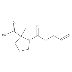 2-Methyl-1-[(prop-2-en-1-yloxy)carbonyl]pyrrolidine-2-carboxylic acid结构式