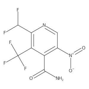 2-(Difluoromethyl)-5-nitro-3-(trifluoromethyl)pyridine-4-carboxamide Structure