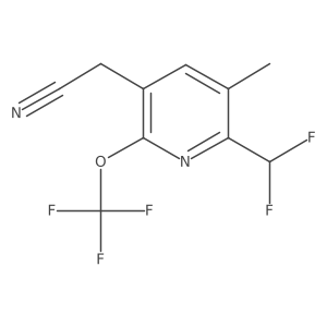 2-(Difluoromethyl)-3-methyl-6-(trifluoromethoxy)pyridine-5-acetonitrile Structure