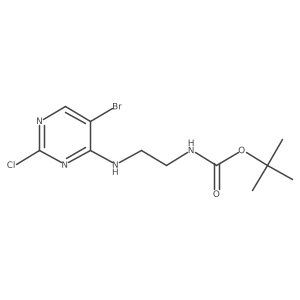tert-butyl N-[2-[(5-bromo-2-chloro-pyrimidin-4-yl)amino]ethyl]carbamate Structure