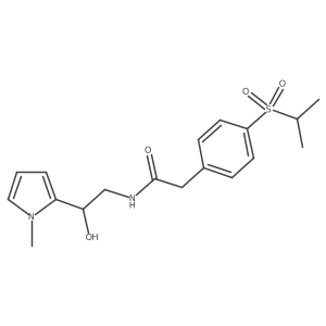 N-(2-hydroxy-2-(1-methyl-1H-pyrrol-2-yl)ethyl)-2-(4-(isopropylsulfonyl)phenyl)acetamide结构式