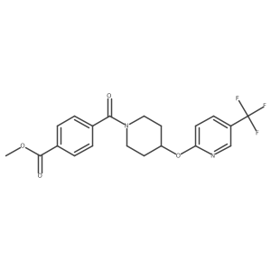 Methyl 4-(4-((5-(trifluoromethyl)pyridin-2-yl)oxy)piperidine-1-carbonyl)benzoate结构式