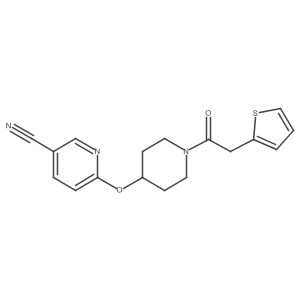 6-((1-(2-(Thiophen-2-yl)acetyl)piperidin-4-yl)oxy)nicotinonitrile Structure