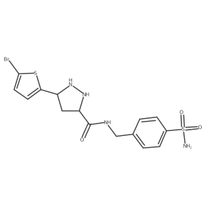 5-(5-bromothiophen-2-yl)-N-[(4-sulfamoylphenyl)methyl]pyrazolidine-3-carboxamide Structure